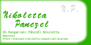 nikoletta panczel business card