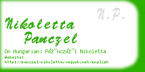 nikoletta panczel business card